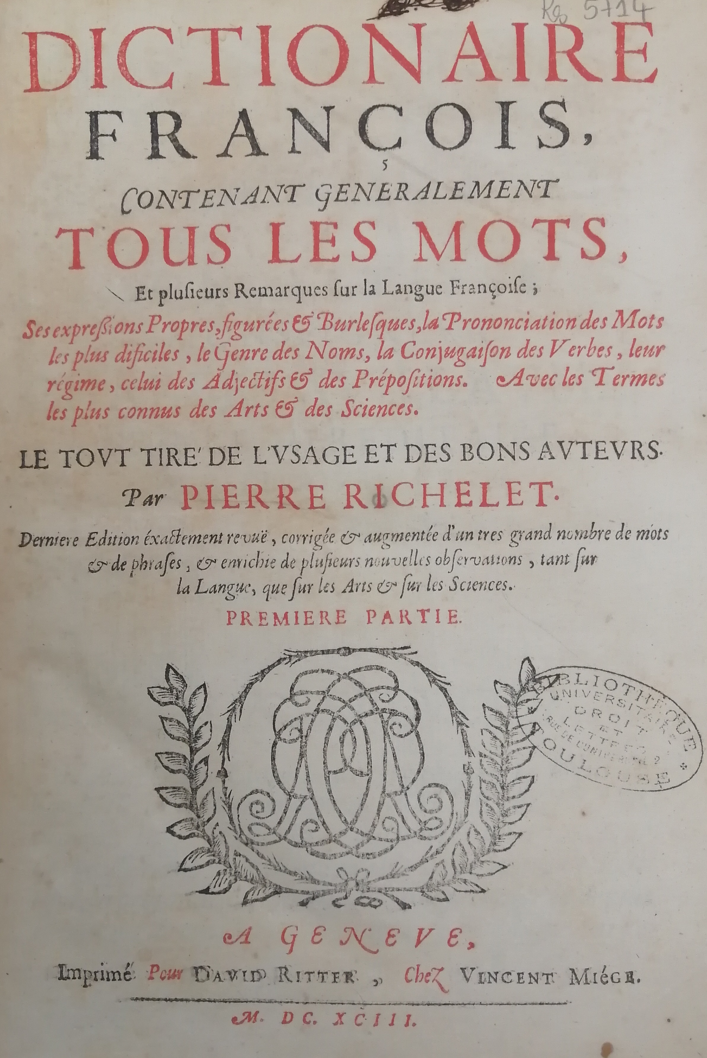 Dictionnaire de Richelet